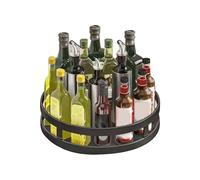 Plateau rotatif pour la cuisine, pivotant à 360 degrés, organisateur d'épices, récipient, étagère à épices en acier au carbone pour la maison