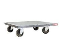 Plateau roulant bois enrobé de caoutchouc 600 x 600 mm roues NT 500 kg - 860009540