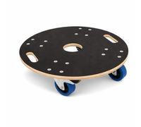 Plateau roulant rond en bois multiplex - Charge maximale : 800 kg - Chariot de transport pour charges lourdes - Avec freins de stationnement - Pour meubles - Déménagement - Atelier (Ø 57 cm)