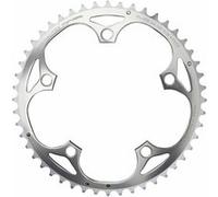 Plateau route 5bra 46dts d.130 exterieur argent alu 7075 ta alize type shimano 9-10v. Argent G