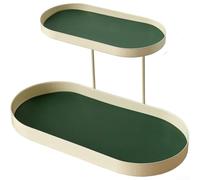 Plateau rustique à 2 niveaux en fer pour organiser les cosmétiques, les bijoux et les essentiels quotidiens sur un comptoir ou une étagère (D)