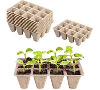 Plateau semis réutilisable - Pack 10 - Pots en tourbe biodégradables - Papier recy agasse - Retient eau, respirant