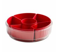 Plateau Service Rotatif Compartimenté, Transparent, sans Couvercle | Transparent, Plateau Rangement Rotatif, Alimentaire, pour Cuisine