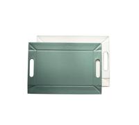 PLATEAU SET DE TABLE BICOLORE 45 X 35 CM VERT CELADON - BLANC - FREEFORM