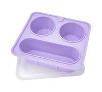 Plateau Snack de Voyage - Boîte À Collations Portable Avec Séparateur - Contenant Réutilisable en Silicone avec 3 Compartiments de 420 ml pour Bonbons, Noix, Fêtes,
