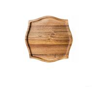 Plateau soucoupe en bois pour assiettes, tasses, bols et petits plats, plateau de service en bois finition naturelle pour cuisine, salle à manger (L)