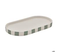 Plateau Strio 24cm rayures vert céladon en grès - 5 five simply smart