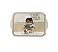 KIUB Mini Plateau Paris Tour Eiffel - Motif chat endormi sur des livres- mélamine de qualité - Taille Mini1