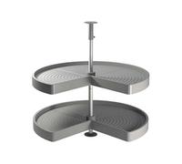 Emuca Plateaux tournants Shelvo 3/4 Ø710 mm pour meuble d'angle de cuisine module 800 mm Gris