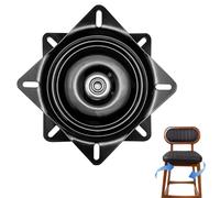 Plateau Tournant 360° en Acier Capacité 250kg, 156x156x23mm pour Meubles Tabourets Tables Étagères TV Rotation Fluide Pivotant Résistant Noir 6 inch