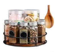 Plateau tournant à 360 degrés en bois d'acacia pour le rangement des épices, du maquillage, des collations et des boissons dans la cuisine et la salle de bain avec coussinets antidérapants (922 cm)