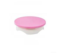 Plateau tournant à gâteau avec roulement lisse à 360°, base antidérapante et marquages d'échelle pour une décoration et une cuisson précises, rose 28 cm
