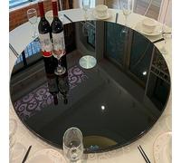 Plateau tournant de cuisine 24 28 32 36 40 43 pouces, grand plateau tournant Lazy Susan en verre trempé, plateau de table rond noir, plateau pivotant à 360 °, lisse et stable, tourne en douceur pour l