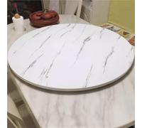 Plateau Tournant de Table en Bois, Lazy Susan Rond pour Table à Manger, Rotation 360° Fluide, Plateau de Service Résistant à la Chaleur pour Dîners de Famille et Banquets(Marble White,90cm (36 in))