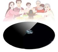 Plateau tournant de Table en Verre trempé Noir, Plateau de Service Rond de 60 à 100 cm, idéal pour Partager Tous Vos Plats (90 cm / 35,4 Pouces).