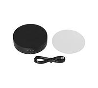 Plateau Tournant Électrique 138mm, Support d'Exposition Motorisé, Vitesse Réglable 3 Vitesses, Alimentation USB, Rotation Bidirectionnelle - ABS Durable, Angle Ajustable, Idéal ([Modèle Miroir Noir