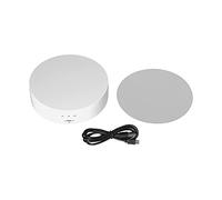 Plateau Tournant Électrique 138mm - Support Rotatif Motorisé USB avec Vitesse Réglable 3 Modes - Affichage Bijoux et Objets Décoratifs à Rotation Ajustable ([Modèle de Miroir Blanc 138MM Version