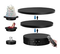 Plateau tournant électrique 3 en 1, rotatif à 360 °, plateau tournant motorisé avec télécommande pour photographie, affichage de produits, bijoux, horloge, modèles 3D, objets de collection (noir)