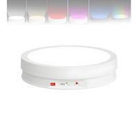 Plateau Tournant Électrique 360° avec Télécommande Vitesse et Sens de Rotation Réglables Présentoir Rotatif Alimentation USB pour Présenter Bijoux Montres et Produits en Vidéo White-22cm