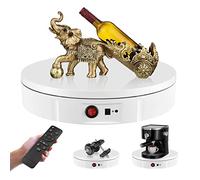 Plateau Tournant Electrique, Aomdom 100KG 30CM Table Tournante Rotative électrique Rechargeable à 360 Degrés avec Télécommande Vitesse Réglable Direction pour la Photographie Affichage Vidéo(Blanc)