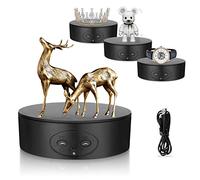 Plateau Tournant Electrique, Aomdom 360 Degrés PréSentoir Rotatif Électrique 13CM 5KG Table Tournante Rotative électrique avec Chargement USB 2 Vitesses pour Bijoux, Gâteaux, Photographie de Produits