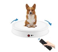Plateau tournant électrique, diamètre 42 cm, tourne-disque avec lumière LED et télécommande, plate-forme tournante automatique, plaque tournante électrique, capacité de charge 50 kg, pour