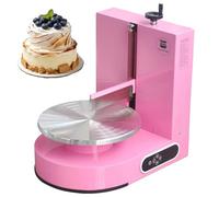 Plateau tournant électrique pour gâteaux avec épandeur de glaçage automatique - Machine à glaçage en acier inoxydable, vitesse réglable pour gâteaux de 4 à 12 pouces, outil de décoration de gâte pink