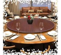 Plateau Tournant en Bois Lazy Susan Rond Plaque De Service Rotatif Table À Manger Grand Plateau De Service Assiette Rotative Pour La Table À Manger(Brown,70cm(27"))