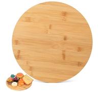 Plateau Tournant en Bois, Plateau de Service Bois Rond, Plateaux en Bambou Rotatif à 360°, Ø 30 cm Plat Tournant pour Servir épices Fromage Confiture Desserts Assiettes