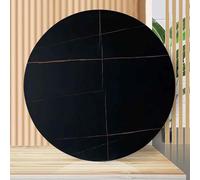 Plateau tournant en pierre frittée pour table de salle à manger de 61 à 101,6 cm, plateau rond en marbre rotatif à 360°, multicolore, silencieux et lisse, parfait pour le divertissement (noir, 100 x