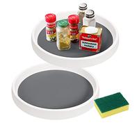 Plateau tournant en Plastique 2PCS pour épices Condiments Rangement de Cuisine, rmoire De Cuisine, Plateau Tournant Pratique pour La Cuisine, Plateau Rond