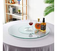 Plateau tournant en Verre de 8 mm, Grand Plateau tournant pour Table à Manger de Cuisine, Plateau de Service Rotatif Transparent de 60/70/80 cm, Plateau de Service Rond avec roulements silen