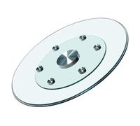 Plateau Tournant en Verre, Épaisseur 12mm Centre de Table Rotatif 360° en Verre Trempé avec 6 roulettes pour Cuisine Hôtels Banquets et Fêtes(80cm/31.5inch)