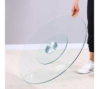 Plateau tournant en verre for table de salle à manger, plateau rotatif 28", 32", 36", plateau de service rotatif Lazy Susan, rotation silencieuse et fluide, facile à partager(80cm/31.4in)