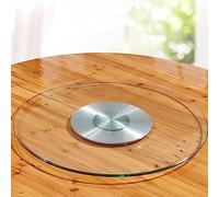 Plateau tournant en Verre Lazy Turntable avec roulements Silencieux, Grand Plateau de Service en Verre trempé de 60 à 100 cm, idéal pour la Table de Cuisine et Les Repas, facilitant Le parta