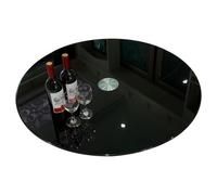 Plateau tournant en Verre Noir Haut de Gamme,Table Ronde pour la Maison,Table tournante pour Salle à Manger d'hôtel,Plaque Ronde Peinte en Verre trempé Noir(110cm/43.3in)