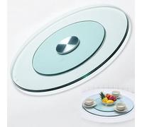 Plateau tournant en verre pour salle à manger et servir, plateau rotatif pour un affichage et un accès faciles des aliments