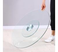 Plateau Tournant En Verre Pour Table De Salle À Manger Plateau Rotatif 70/80/90 Cm Plateau De Service Rotatif Lazy Susan Rotation Silencieuse Et Douce, Facile À Partager Les Aliments(90CM/35IN)