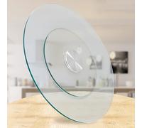 Plateau Tournant En Verre Transparent Plateau Rotatif Rond pour Table De Salle À Manger Assiette de Service Lazy Susan 80 60 70 90cm Grande Assiette De Service avec Palier Silencieux, Antidéflagrant(9