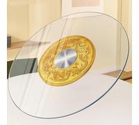 Plateau tournant en verre trempé 60 cm 70 cm 80 cm 90 cm pivotant Lazy Susan for table à manger de cuisine grand plateau de service plateau de service rond rotatif transparent(80cm (31inch))