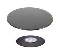 Plateau tournant en verre trempé avec noyau rotatif en acier inoxydable et base en aluminium, plateau rotatif rond pour une utilisation sur table, pas de montage nécessaire