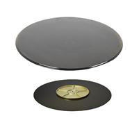 Plateau tournant en verre trempé avec noyau rotatif en acier inoxydable et base en aluminium, plateau rotatif rond pour une utilisation sur table, pas de montage nécessaire