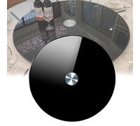 Plateau tournant en verre trempé - Grand plateau de service rond transparent pour table de salle à manger - Centre de table rotatif robuste avec roulements silencieux - Idéal pour le divertissement