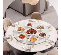 Plateau tournant en verre trempé transparent for table à manger, grand plateau de service, rotation silencieuse et fluide, différentes tailles(60cm/24in)