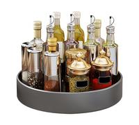 Plateau Tournant Etagere a Epices Rotative en Acier Inoxydable, Plateau Organisateur Bijoux Rotatif, Support à épices Rotatif pour Cuisine- Multifonction Rangement pour Réfrigérateur,Salle de Bain