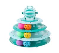 Plateau Tournant Interactif Pour Chat - Tour À Billes Pour Chat, Centre D'amusement Rotatif Pour Chat | Balle Tournante À 4 Niveaux Pour Chat De Compagnie, Jouet Pour Exercice Physique Mental Pour Cha