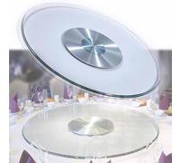 Plateau tournant Lazy Susan de 31 po, 35 po et 39 po en Verre trempé Robuste, Plateau d'affichage Transparent Rotatif à 360°, Centre de Table Rond de 20 po, 24 po et 27 po pour Table à Mange