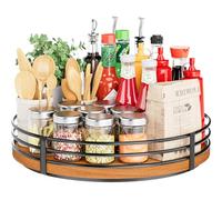 Plateau tournant Lazy Susan de 33 cm - Plateau tournant Rond en Bois pour Armoire, Cuisine, comptoir, Garde-Manger, Placard, Table à Manger, Salle de Bain, café, Bar à épices, décoration d'intérieur
