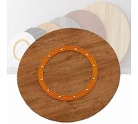 Plateau tournant Lazy Susan de 60 cm - Plateau rotatif en bois massif robuste pour table de salle à manger, cuisine, plateau de service grand plateau de service rond en finition chêne doré
