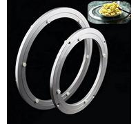 Plateau tournant Lazy Susan en aluminium, plaque de roulement rotative robuste pour présentoir à gâteaux et support de moniteur, base pivotante ronde argentée de 15,2 à 30,5 cm